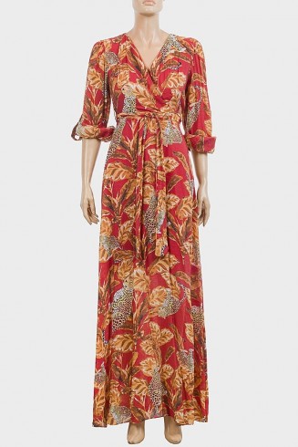Cinnamon Stick Leopard & Leaves Printed Maxi