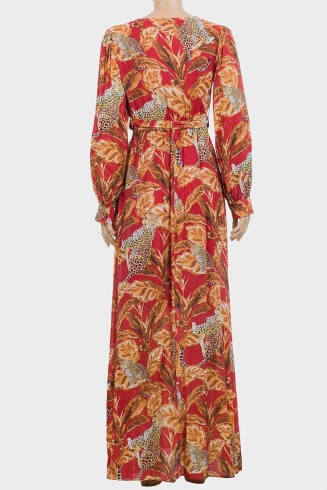Cinnamon Stick Leopard & Leaves Printed Maxi