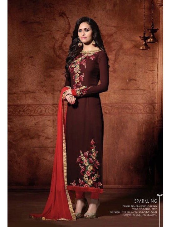 DARK MAROON 102 MUGDHA DESIGNER STRAIGHT SALWAR KAMEEZ DARK MAROON 102 MUGDHA DESIGNER STRAIGHT SALWAR KAMEEZ