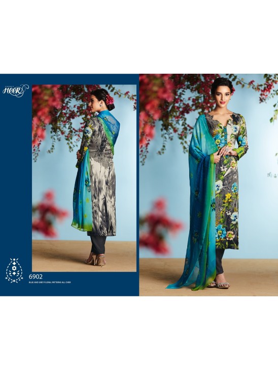 6902 BLUE AND GREY KIMORA HEER DIGITAL PRINTED PARTY WEAR SALWAR SUIT 6902 BLUE AND GREY KIMORA HEER DIGITAL PRINTED PARTY WEAR SALWAR SUIT