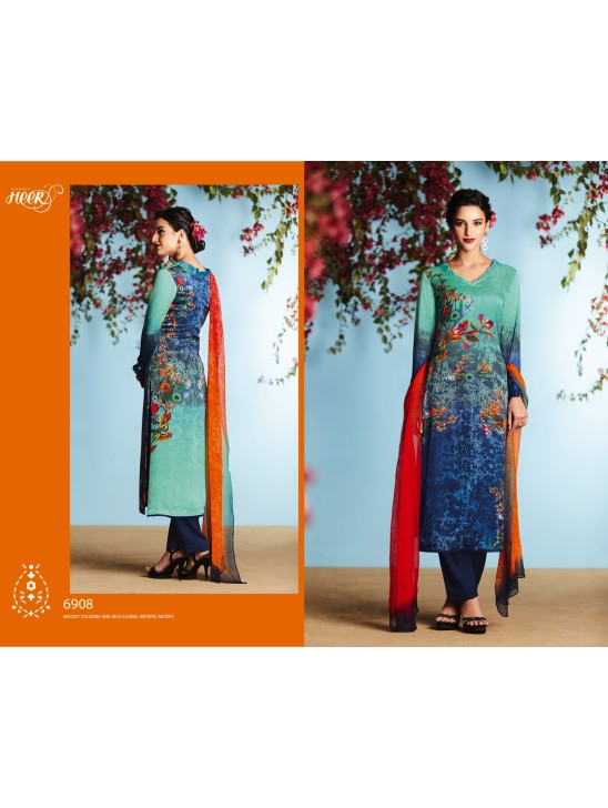 6908 BLUE KIMORA HEER DIGITAL PRINTED PARTY WEAR SALWAR SUIT 6908 BLUE KIMORA HEER DIGITAL PRINTED PARTY WEAR SALWAR SUIT