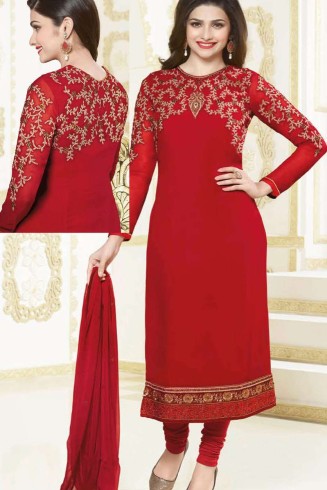 Red Indian Wedding Suit Georgette Salwar Kameez