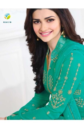 Turquoise Indian Palazzo Suit Designer Party Dress