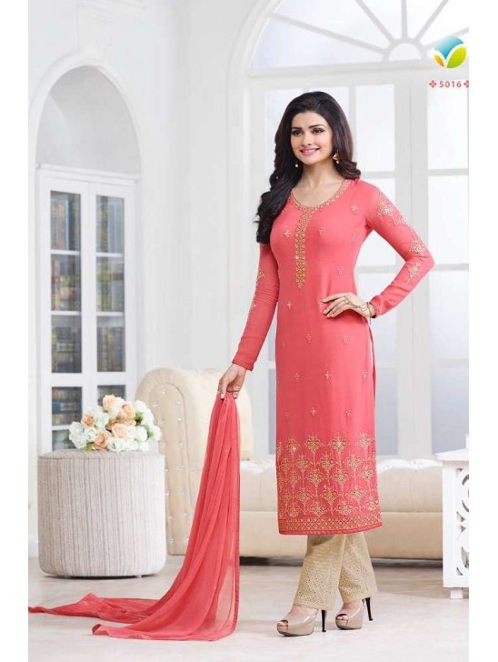 Peachy Pink Designer Dress Pakistani Embroidered Salwar Suit