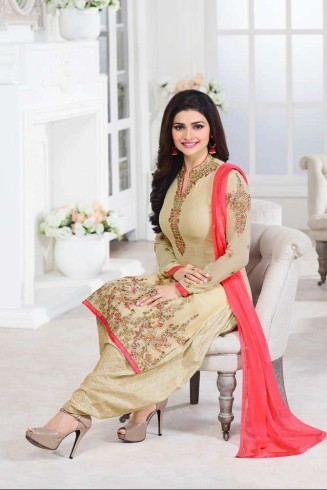 5015 BEIGE KASEESH PRACHI GEORGETTE PARTY WEAR SALWAR KAMEEZ SUIT