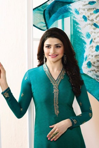 TEAL KASEESH SILKINA ROYAL CREPE 9 PARTY WEAR SUIT