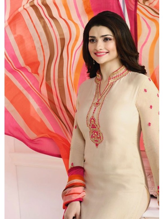 Beige Two Tone Salwar Kameez Indian Churidar Suit Beige Two Tone Salwar Kameez Indian Churidar Suit