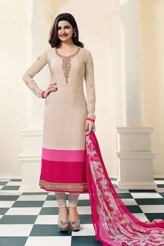 Cream Salwar Suit Embroidered Indian Wedding Dress
