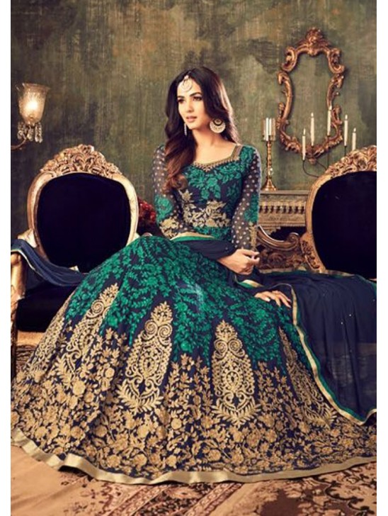 MZ4705 NAVY BLUE/GREEN MAISHA AZARA BRIDAL WEDDING WEAR DRESS MZ4705 NAVY BLUE/GREEN MAISHA AZARA BRIDAL WEDDING WEAR DRESS