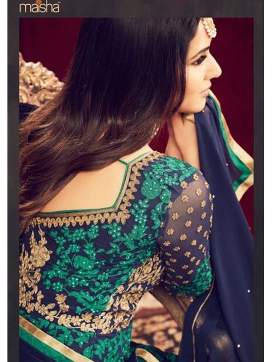 MZ4705 NAVY BLUE/GREEN MAISHA AZARA BRIDAL WEDDING WEAR DRESS MZ4705 NAVY BLUE/GREEN MAISHA AZARA BRIDAL WEDDING WEAR DRESS