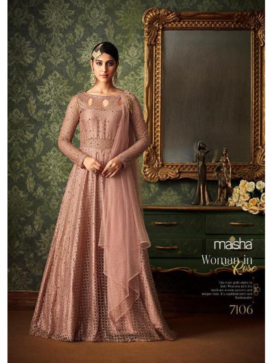 Rose Pink Indian Wedding Party Bridesmaid Designer Gown Rose Pink Indian Wedding Party Bridesmaid Designer Gown