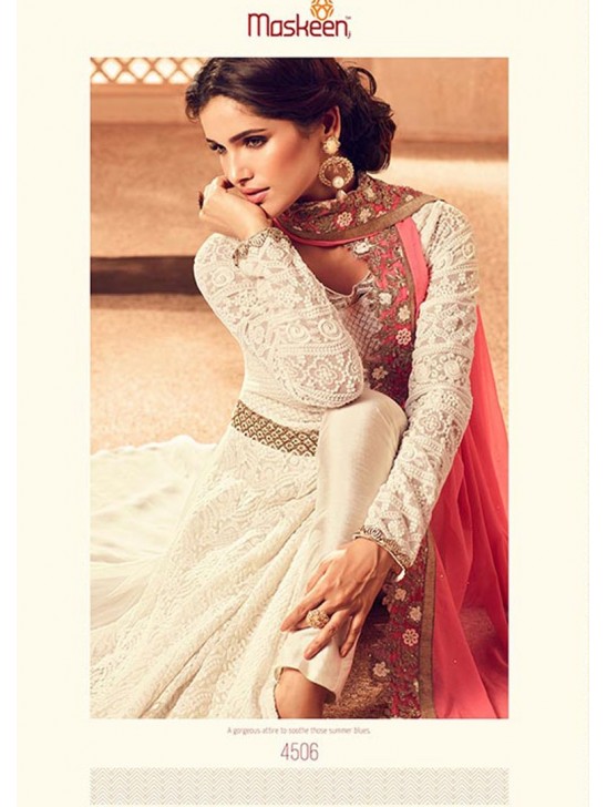 ZMS4506 WHITE MAISHA MASKEEN DESIGNER WEDDING WEAR GOWN ZMS4506 WHITE MAISHA MASKEEN DESIGNER WEDDING WEAR GOWN