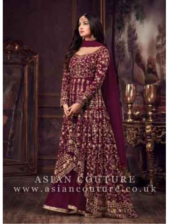 STUNNING INDIAN DESIGNER MAROON LEHENGA GOWN STUNNING INDIAN DESIGNER MAROON LEHENGA GOWN