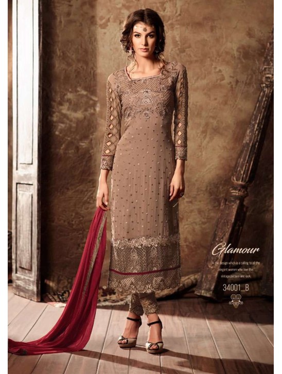 BROWN MOHINI GLAMOUR VOL 34 SEMI STITCHED DESIGNER SALWAR SUIT BROWN MOHINI GLAMOUR VOL 34 SEMI STITCHED DESIGNER SALWAR SUIT