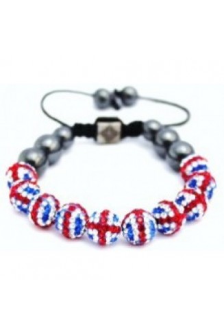 Union Jack Crystal Swarovski Shamballa Bracelet