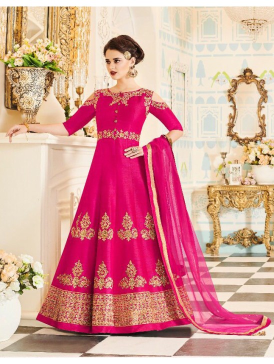 BRIGHT PINK INDIAN & PAKISTANI BRIDAL WEDDING WEAR ANARKALI SUIT BRIGHT PINK INDIAN & PAKISTANI BRIDAL WEDDING WEAR ANARKALI SUIT