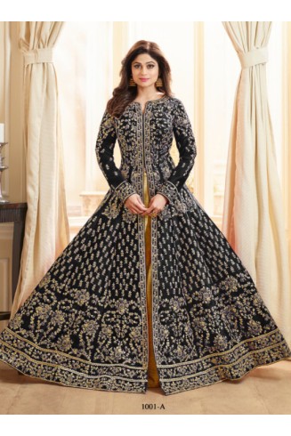 BLACK INDIAN SLIT STYLE ANARKALI DRESS
