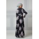 Black Open Abaya Floral Printed Maxi Black Open Abaya Floral Printed Maxi