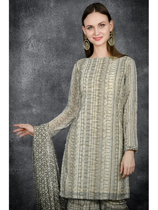 Beige Indian Ethnic Gharara Suit Beige Indian Ethnic Gharara Suit