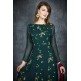 Ultramarine Green Floral Printed Frock & Churidar Suit Ultramarine Green Floral Printed Frock & Churidar Suit