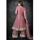 Rose Tan Embroidered Frock & Gharara Suit Rose Tan Embroidered Frock & Gharara Suit