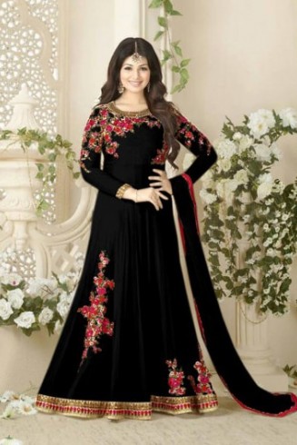 ZAV1005-G BLACK AVON DREAMS STARRING AYESHA TAKIA ANARKALI GOWN 