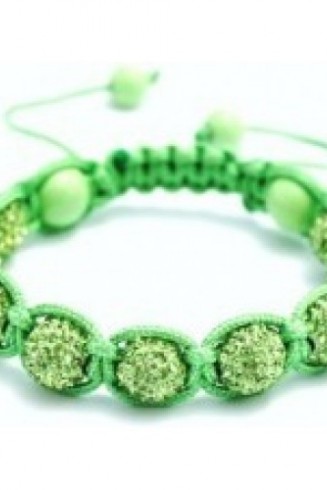 GREEN CRYSTAL BALL BRACELET