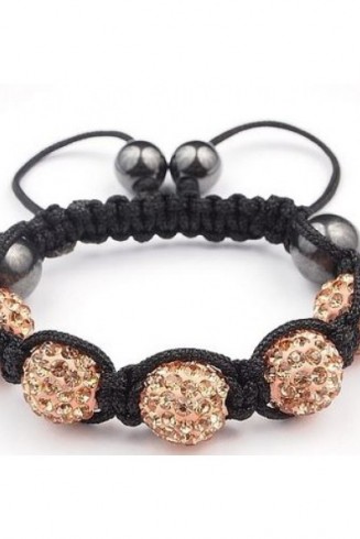 BROWN CHILDREN CRYSTAL BALL BRACELET