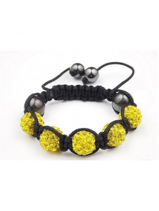 YELLOW CHILDREN CRYSTAL BALL BRACELET YELLOW CHILDREN CRYSTAL BALL BRACELET