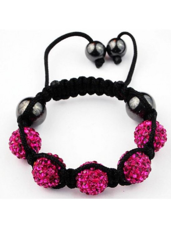 DARK PINK CHILDREN CRYSTAL BALL BRACELET DARK PINK CHILDREN CRYSTAL BALL BRACELET