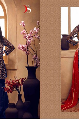 Navy Blue Pakistani Suit Desi Salwar Kameez