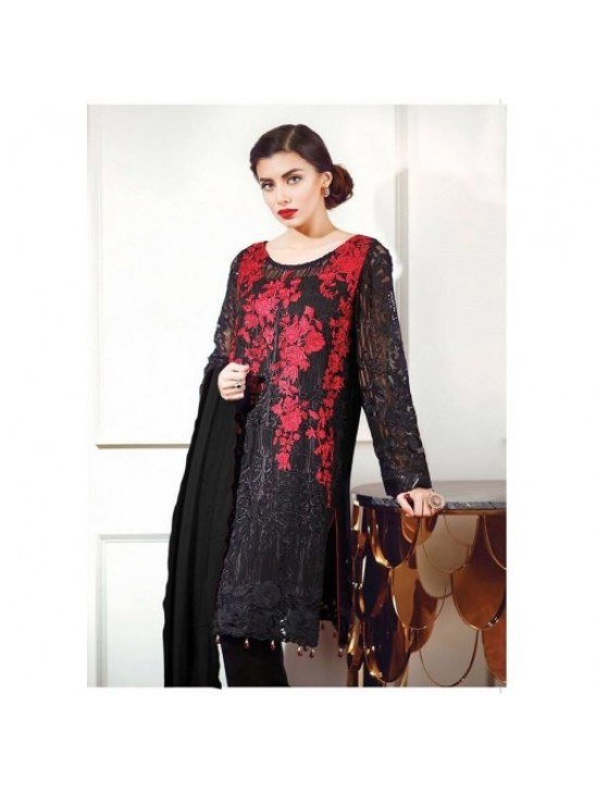Black Pakistani Designer Palazzo Suit Black Pakistani Designer Palazzo Suit