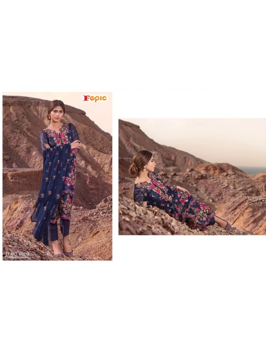 ZFP-6002 BLUE ROSEMEEN BY FEPIC EMBROIDERED GEORGETTE SALWAR SUIT