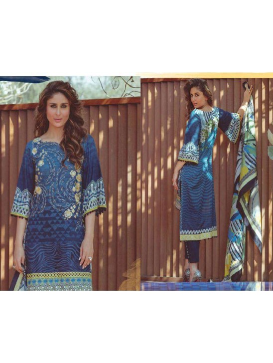 FM-17 BLUE KAREENA KAPOOR STYLISH SPRING SUMMER READY MADE LAWN SUIT FM-17 BLUE KAREENA KAPOOR STYLISH SPRING SUMMER READY MADE LAWN SUIT