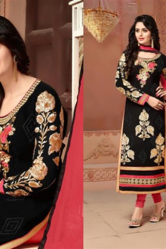1204 Black and Pink First Choice Embroidered Salwar Kameez Suit