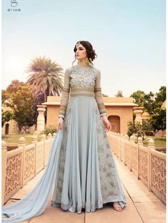 7108 ICE BLUE GLOSSY DESIGNER GEORGETTE LEHENGA 7108 ICE BLUE GLOSSY DESIGNER GEORGETTE LEHENGA