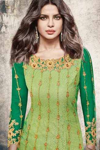 5188 NILE GREEN HEROINE STARDIVA PRIYANKA CHOPRA HIT SEMI STITCHED SALWAR KAMEEZ