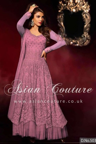 HR5038-H LILAC HEROINE PRIYANKA CHOPRA ANARKALI STYLE DRESS