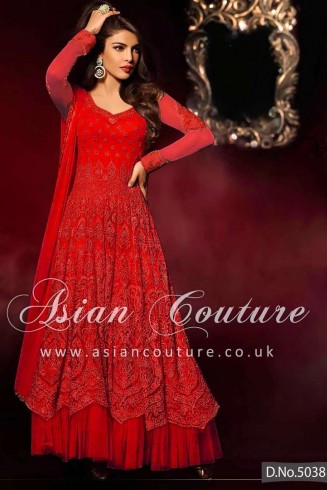 RED PRIYANKA CHOPRA ANARKALI DRESS MAXI GOWN