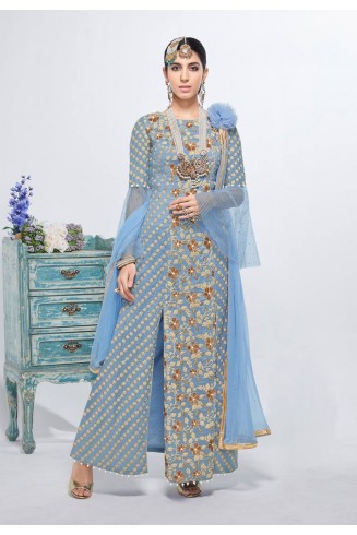 BLUE INDIAN WEDDING AND BRIDAL SALWAR SUIT