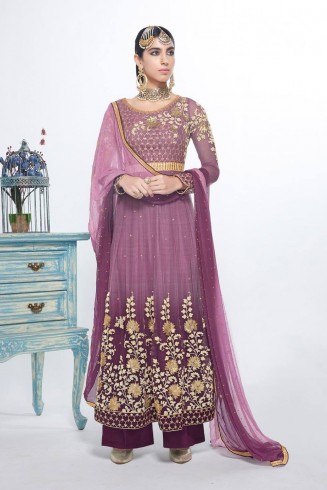 PURPLE INDIAN WEDDING PALAZZO STYLE SUIT