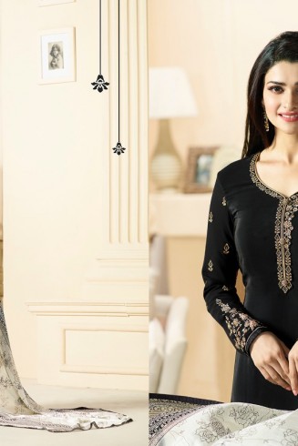 Black Royal Crepe Salwar Suit Indian Designer Dress