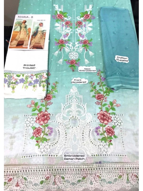 BISCAY GREEN & WHITE PAKISTANI SUMMER LAWN SUIT BISCAY GREEN & WHITE PAKISTANI SUMMER LAWN SUIT