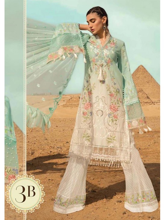 BISCAY GREEN & WHITE PAKISTANI SUMMER LAWN SUIT BISCAY GREEN & WHITE PAKISTANI SUMMER LAWN SUIT