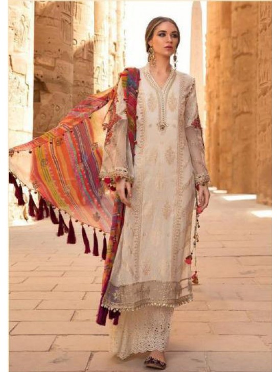 Beige Pakistani Designer Summer Suit Beige Pakistani Designer Summer Suit