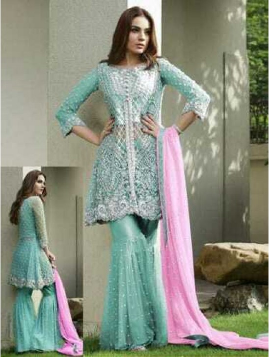 Pakistani Designer Party Wear Sharara Suit
