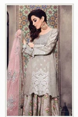 BEIGE MARIA B LUXURY LAWN READY MADE SUIT