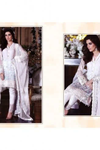 ZBD-1001 WHITE MARIA.B. MBROIDERED PARTY WEAR DRESS