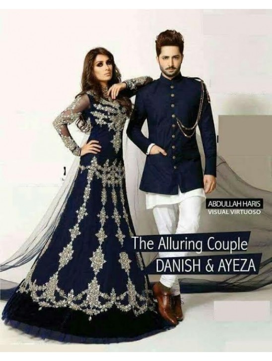 MIDNIGHT BLUE AYEZA KHAN BRIDAL WEAR PAKISTANI SUIT