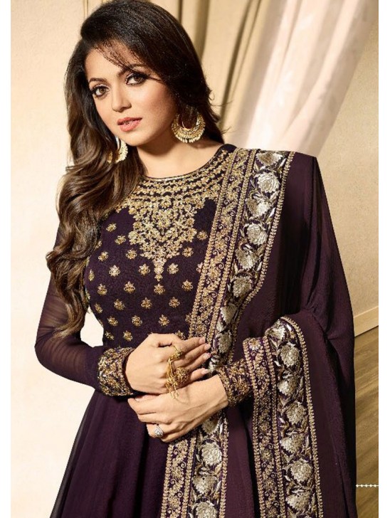EID DRESS COLLECTION : PURPLE EMBELLISHED ANARKALI SUIT EID DRESS COLLECTION : PURPLE EMBELLISHED ANARKALI SUIT